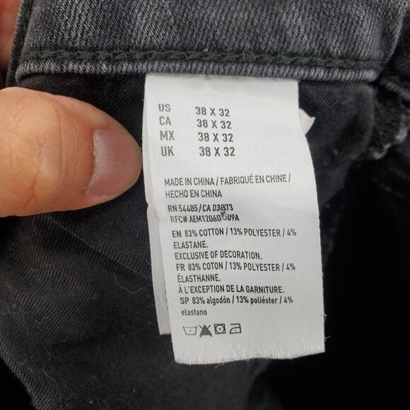 American Eagle Slim Extreme Flex Jeans Distressed Destroyed Grunge Mens 38x32 - Picture 8 of 13